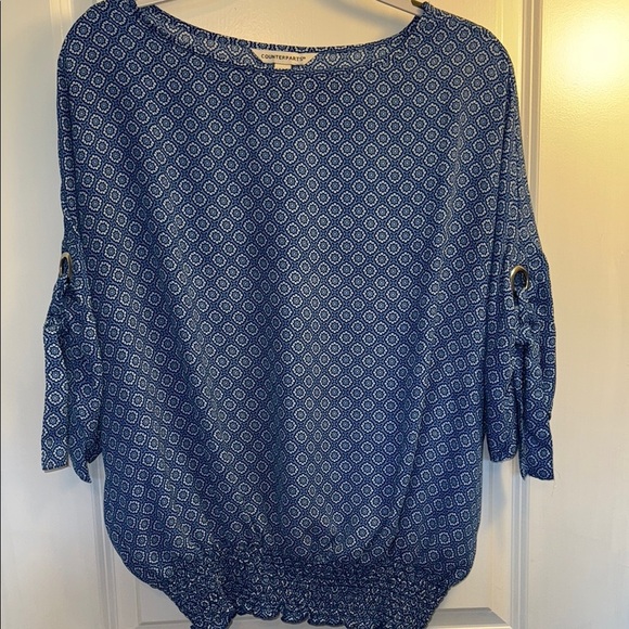 Counterparts Blue 3/4 Sleeve Relaxed Blouse - Picture 1 of 5